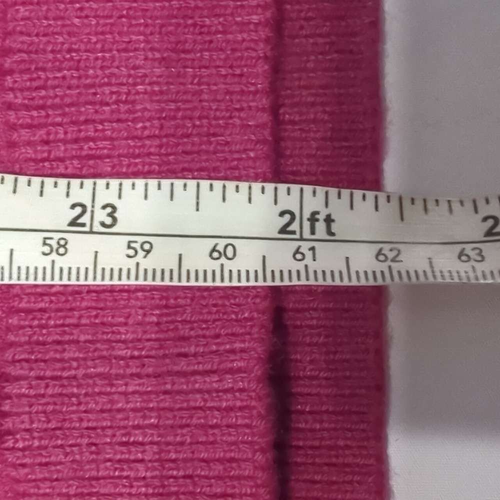 Talbots Women's Sweater Tinsel Dot Pink Metallic Lambs Wool Christmas Holiday M - Picture 7 of 9